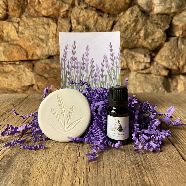Lavender Essential Oil and Diffuser Stone Gift Set